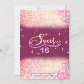 Sparkle Glam chic Glitzer script ombre Einladung (Rückseite)