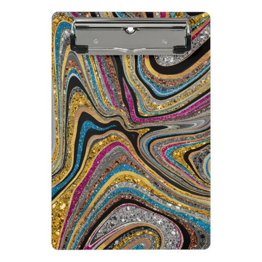 Sparkle Glam glänzende, geistliche Marmorkunst Mini Klemmbrett (Vorderseite)