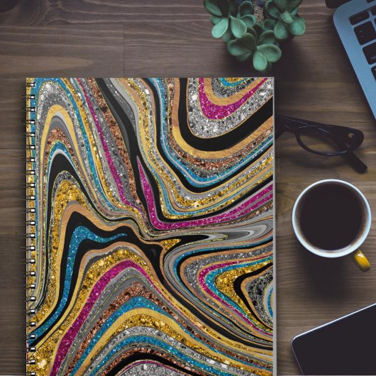 Sparkle Glam glänzende, geistliche Marmorkunst Notizblock