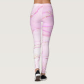 Sparkle Glam Glitzer Girl Marmor Kunst rosa Leggin Leggings (Rückseite)
