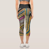 Sparkle Glam Glitzer, gürtelgrau Capri Leggings (Rückseite)