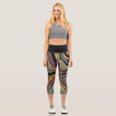 Sparkle Glam Glitzer, gürtelgrau Capri Leggings (Vorderseite)