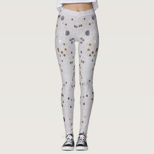 Sparkle Glam Glitzer, gürtelgrau Leggings (Vorderseite)
