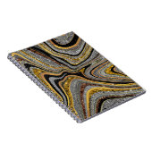 Sparkle Glam Glitzer, gürtelgraues Marmorgold Notizblock (Rechte Seite)