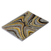 Sparkle Glam Glitzer, gürtelgraues Marmorgold Notizblock (Linke Seite)