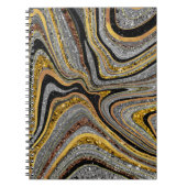 Sparkle Glam Glitzer, gürtelgraues Marmorgold Notizblock (Vorderseite)