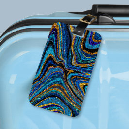 Sparkle Glam Glitzer mädchenhafte Marmorkunst blau Gepäckanhänger