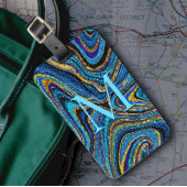 Sparkle Glam Glitzer mädchenhafte Marmorkunst blau Gepäckanhänger