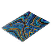 Sparkle Glam Glitzer mädchenhafte Marmorkunst blau Notizblock (Linke Seite)