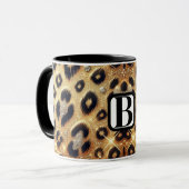 Sparkle Glam Gold Black Leopard Cheetah Print Tasse (Vorderseite Links)