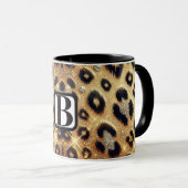 Sparkle Glam Gold Black Leopard Cheetah Print Tasse (VorderseiteRechts)