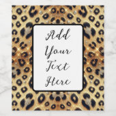 Sparkle Glam Gold Black Leopard Cheetah Print Weinetikett (Einzelnes Label)