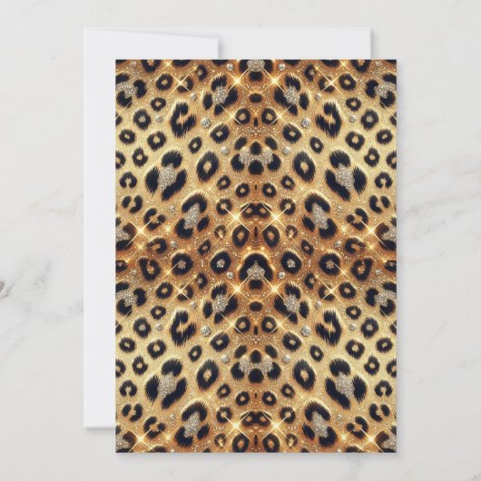 Sparkle Glam Leopard Print Baby Dusche Einladung (Rückseite)