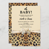 Sparkle Glam Leopard Print Baby Dusche Einladung (Vorne/Hinten)