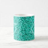 Sparkle Glam Turquoises Blauer Glitzer Mit Monogra Kaffeetasse (Mittel)