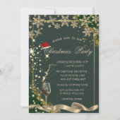 Sparkle, Glas, Schneeflocken Grüne Weihnachten im  Einladung (Vorderseite)
