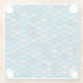 Sparkle Glitzer Blue Aquamarin Aqua Meerjungfrauen Glasuntersetzer (Rückseite)