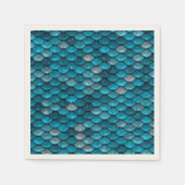 Sparkle Glitzer Blue Aquamarin Aqua Meerjungfrauen Serviette (Vorderseite)