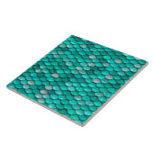 Sparkle Glitzer Green Aqua Mermaid Scales Fliese (Seite)