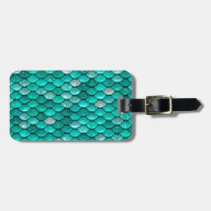Sparkle Glitzer Green Aqua Mermaid Scales Gepäckanhänger