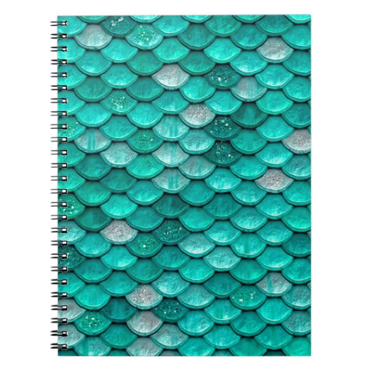 Sparkle Glitzer Green Aqua Mermaid Scales Notizblock (Vorderseite)