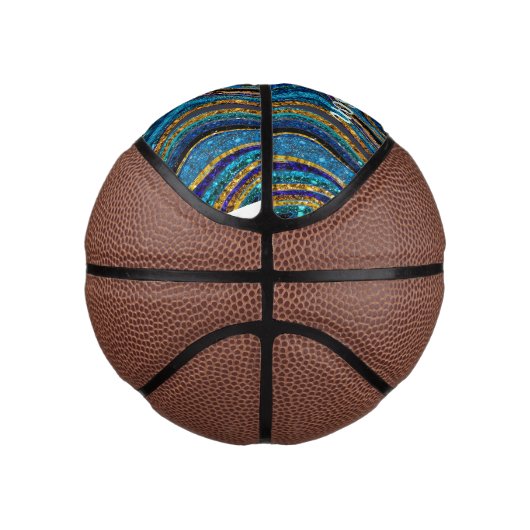 Sparkle Glitzer gürmisch Marmor Art Blue Picklebal Mini Basketball (Rechts)