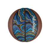 Sparkle Glitzer gürmisch Marmor Art Blue Picklebal Mini Basketball (Vertikal)