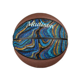 Sparkle Glitzer gürmisch Marmor Art Blue Picklebal Mini Basketball