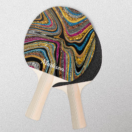 Sparkle Glitzer gürtelgraue Marmorkunst Ping Pong  Tischtennis Schläger