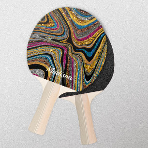 Sparkle Glitzer gürtelgraue Marmorkunst Ping Pong Tischtennis Schläger