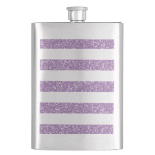Sparkle Glitzer Look Stripes Classic Flask Flachmann