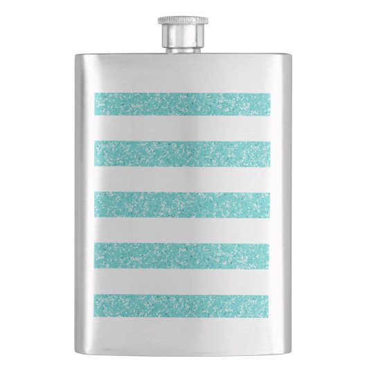 Sparkle Glitzer Look Stripes Classic Flask Flachmann (Vorderseite)