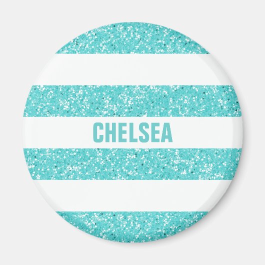 Sparkle Glitzer Look Stripes Magnet (Vorne)