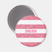 Sparkle Glitzer Look Stripes Magnet (Vorderseite/Rückseite)