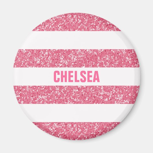 Sparkle Glitzer Look Stripes Magnet (Vorne)