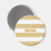 Sparkle Glitzer Look Stripes Magnet (Vorderseite/Rückseite)
