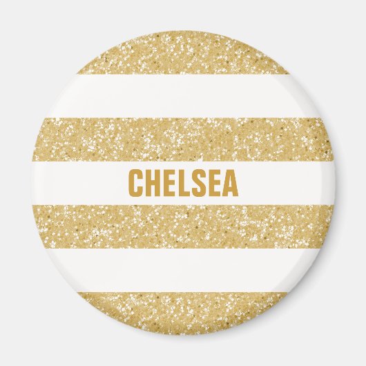 Sparkle Glitzer Look Stripes Magnet (Vorne)