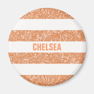 Sparkle Glitzer Look Stripes Magnet