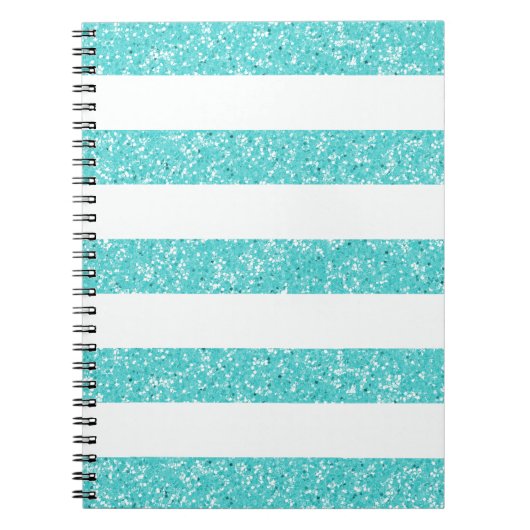 Sparkle Glitzer Look Stripes Notebook Notizblock (Vorderseite)