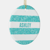 Sparkle Glitzer Look Stripes Ornament (Rechts)