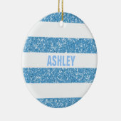 Sparkle Glitzer Look Stripes Ornament (Rechts)