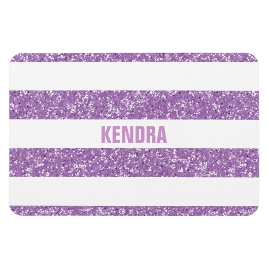 Sparkle Glitzer Look Stripes Premium Magnet (Horizontal)