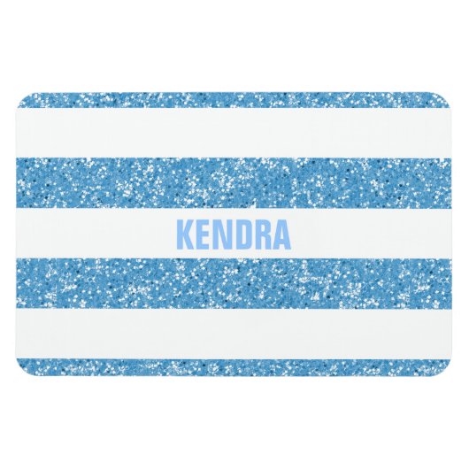 Sparkle Glitzer Look Stripes Premium Magnet (Horizontal)