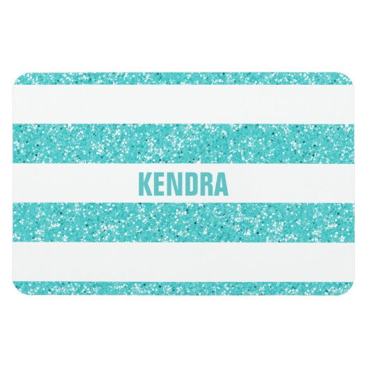 Sparkle Glitzer Look Stripes Premium Magnet (Horizontal)