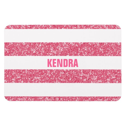 Sparkle Glitzer Look Stripes Premium Magnet (Horizontal)