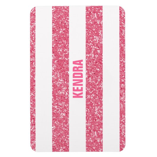 Sparkle Glitzer Look Stripes Premium Magnet (Vertikal)