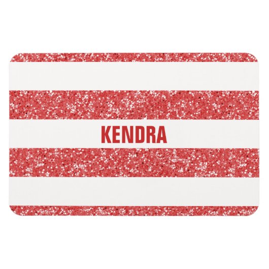 Sparkle Glitzer Look Stripes Premium Magnet (Horizontal)