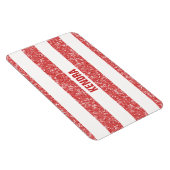 Sparkle Glitzer Look Stripes Premium Magnet (Rechte Seite)