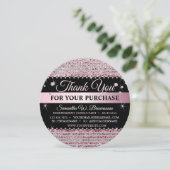 Sparkle Glitzer Pink Juwelen Danke, dass ihr Kreis Einladung (Stehend Vorderseite)