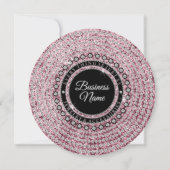 Sparkle Glitzer Pink Juwelen Danke, dass ihr Kreis Einladung (Rückseite)